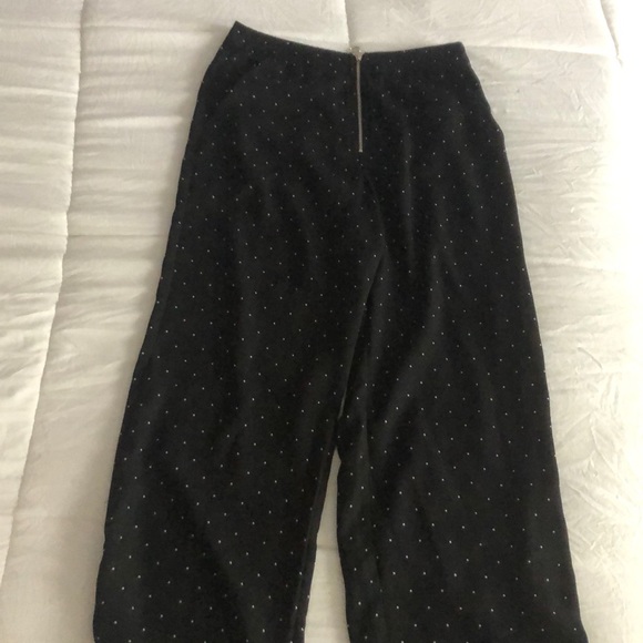 black (white polkadot) high waisted wide leg - Picture 1 of 1